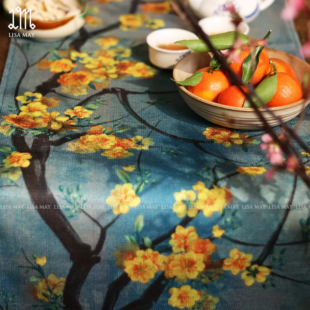 Runner thiết kế họa tiết hoa mai (DR-HM24)