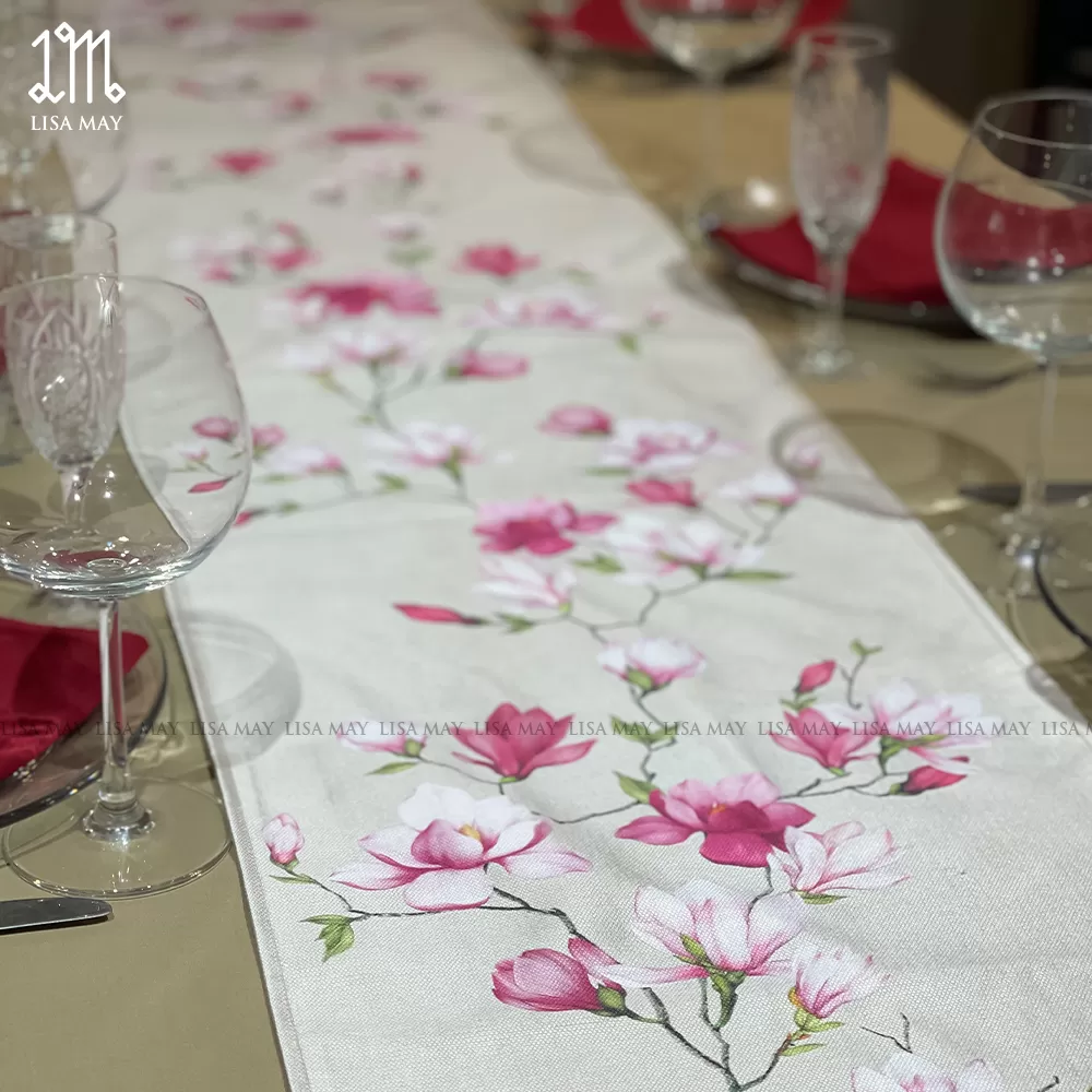 Runner thiết kế họa tiết hoa mộc lan (DR-ML01)