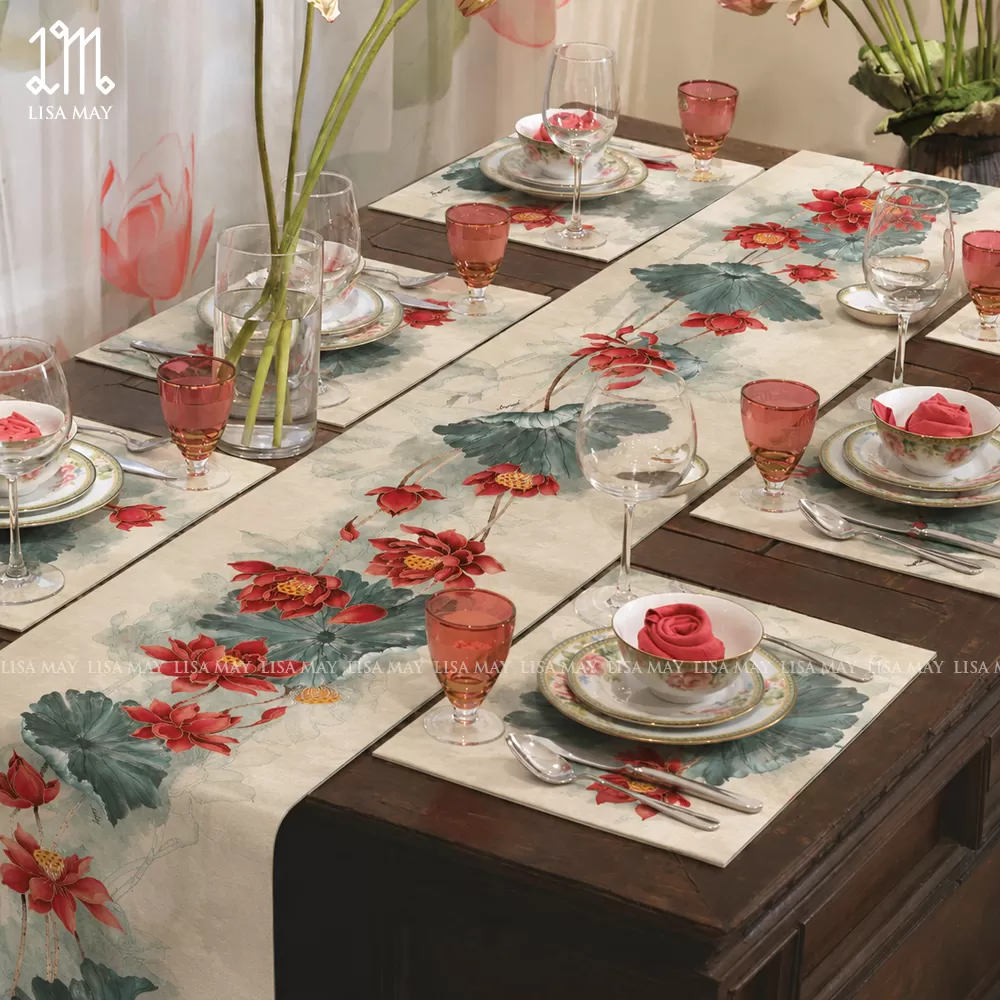Runner thiết kế họa tiết hoa sen (DR-SD01)