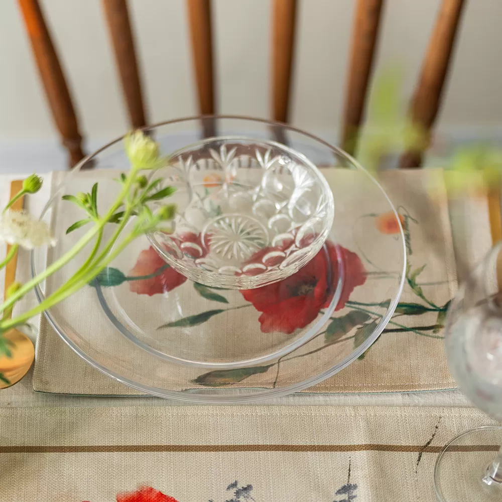 Lót đĩa thiết kế họa tiết hoa đồng nội (DLD-DN)