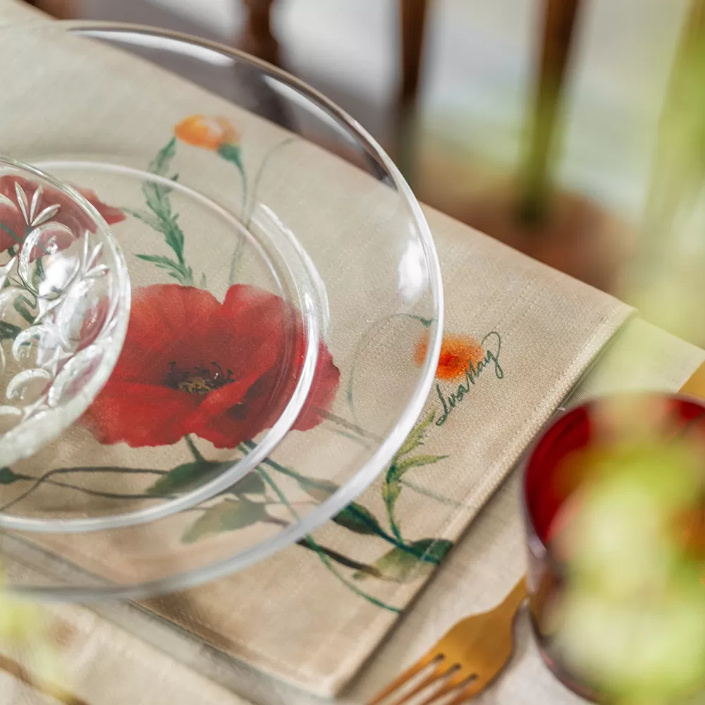 Lót đĩa thiết kế họa tiết hoa đồng nội (DLD-DN)