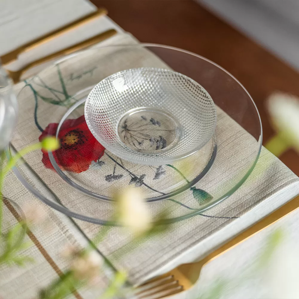 Lót đĩa thiết kế họa tiết hoa đồng nội (DLD-DN)