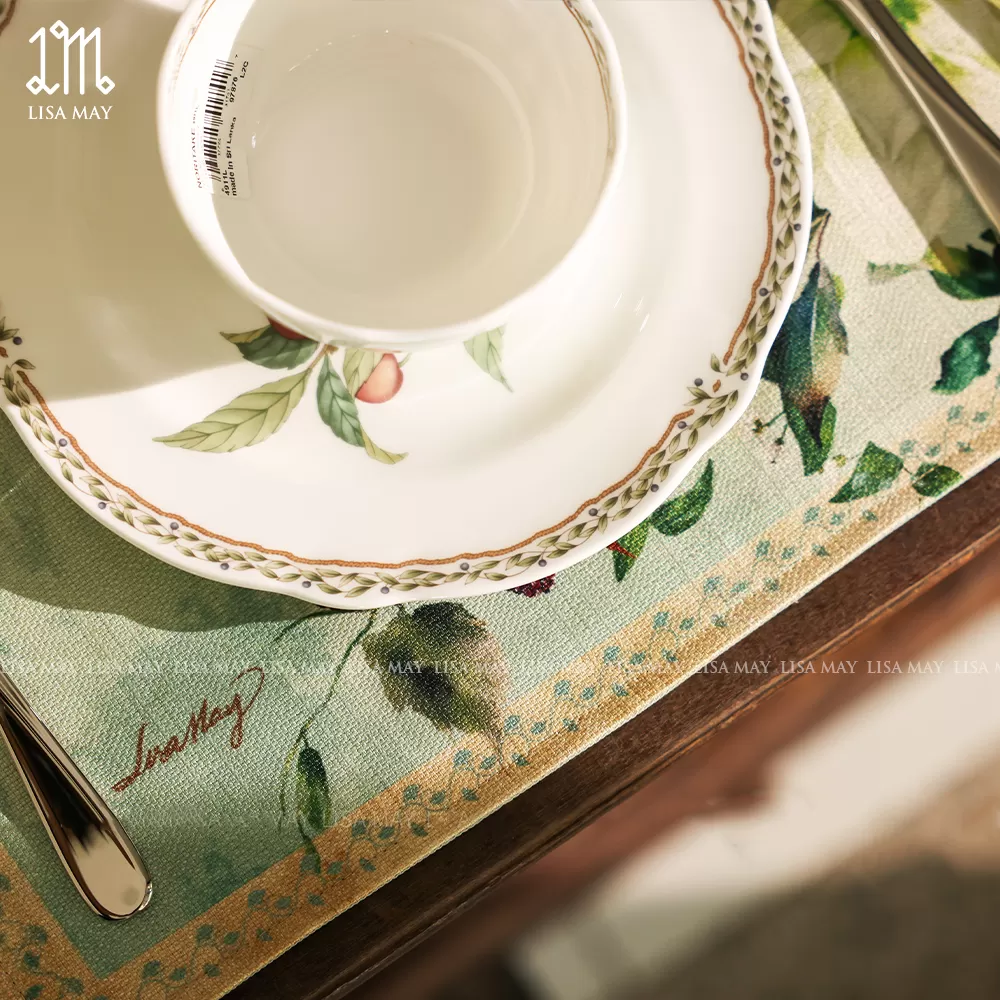 Lót đĩa thiết kế họa tiết hoa đồng nội (DLD-HQ)