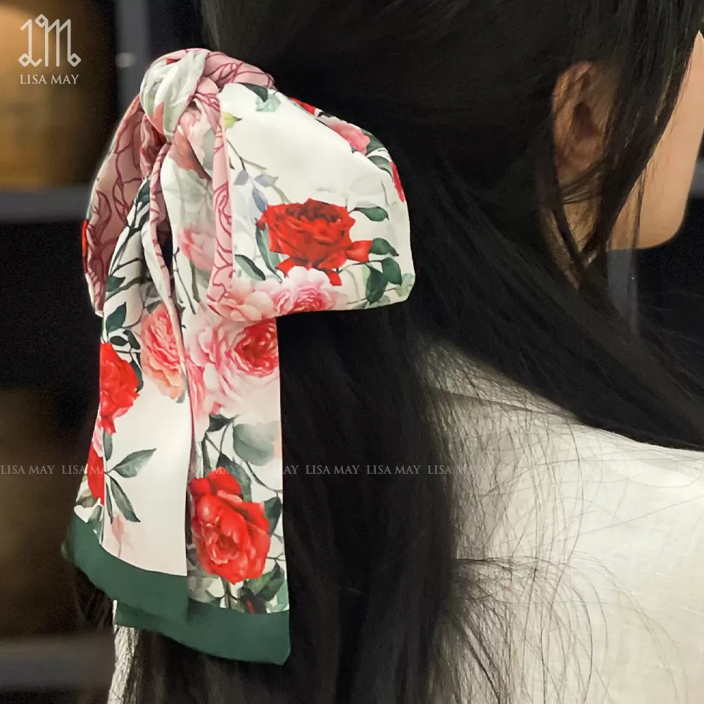 Khăn turban thiết kế họa tiết hoa hồng (DT-HH09b)