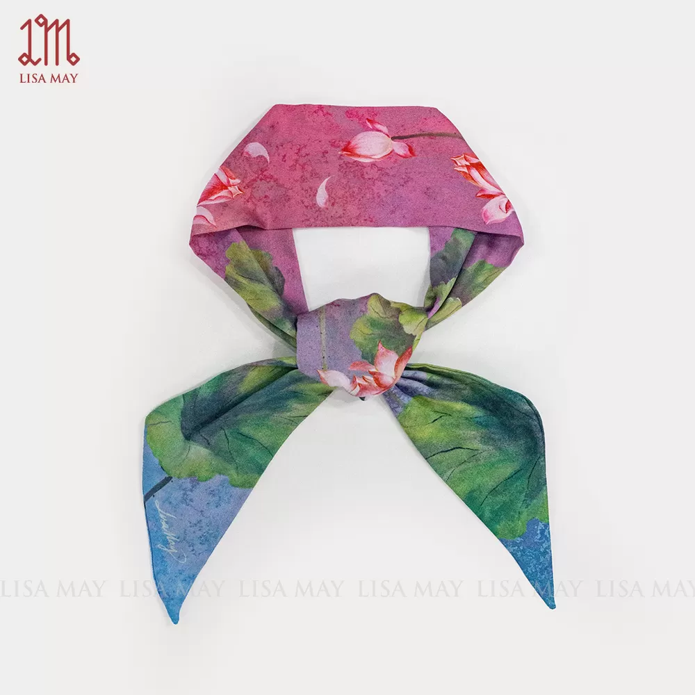 Khăn turban thiết kế họa tiết hoa sen (DT-SH001)