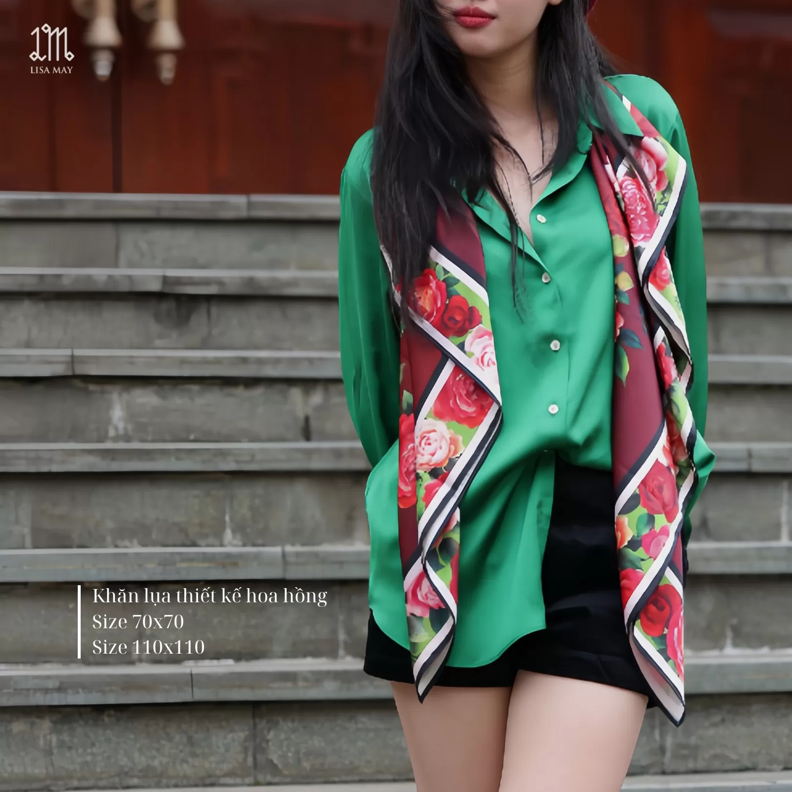 Roses Dreams, khăn, hoa hồng, khăn lụa, khăn lụa hoa hồng