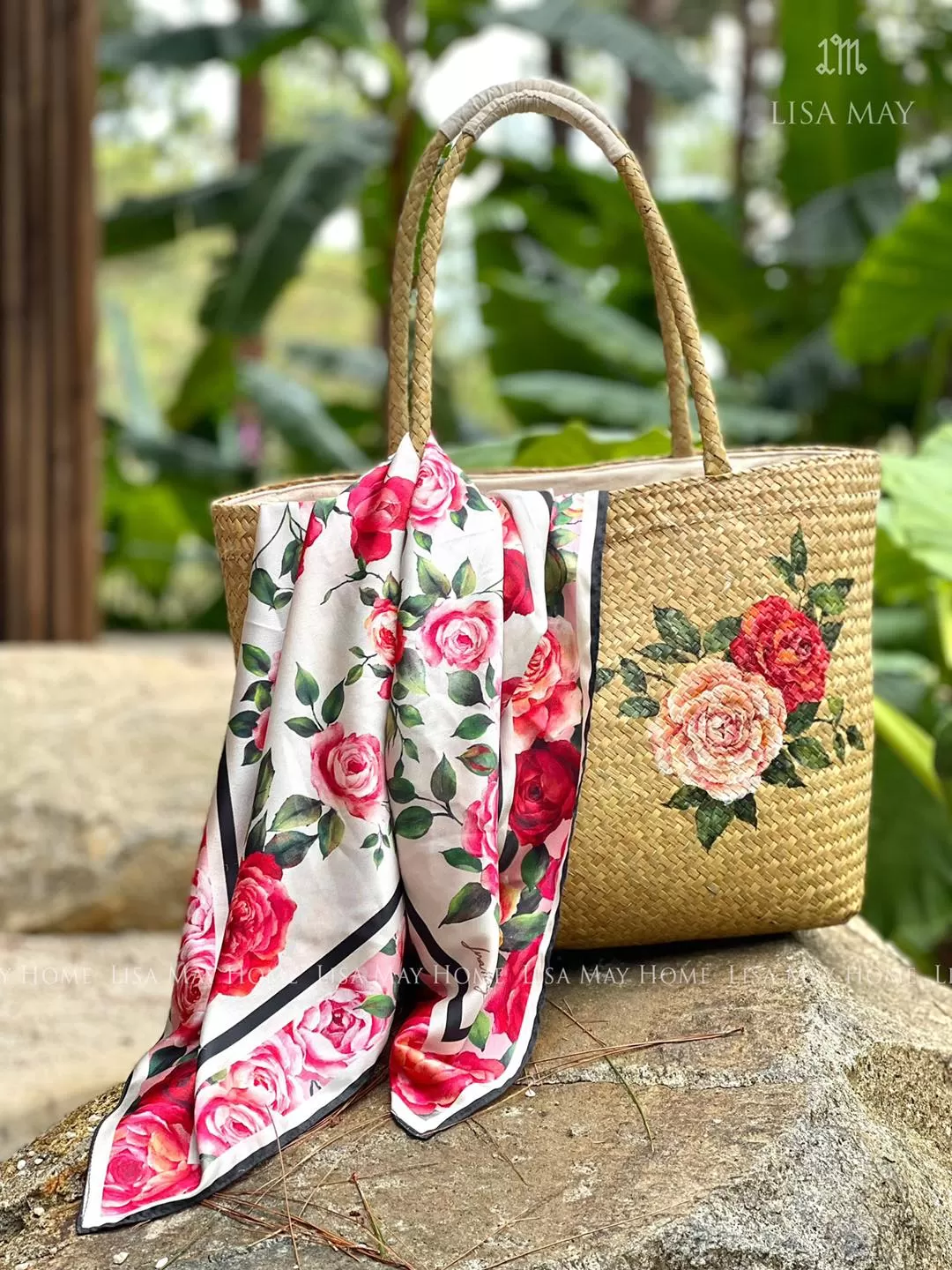 Roses Dreams, khăn, hoa hồng, khăn lụa, khăn lụa hoa hồng