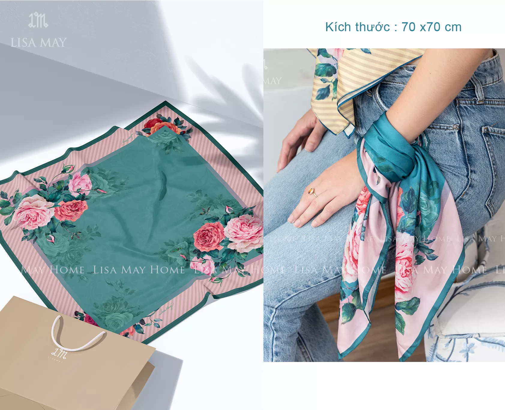 Roses Dreams, khăn, hoa hồng, khăn lụa, khăn lụa hoa hồng