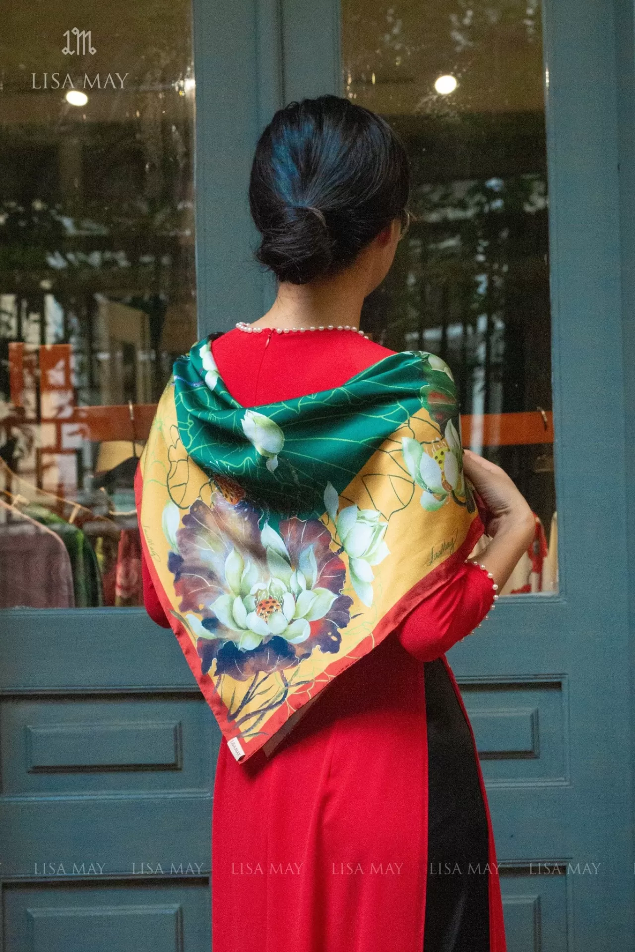 Pure Lotus, khăn, hoa sen, khăn lụa, khăn lụa hoa sen