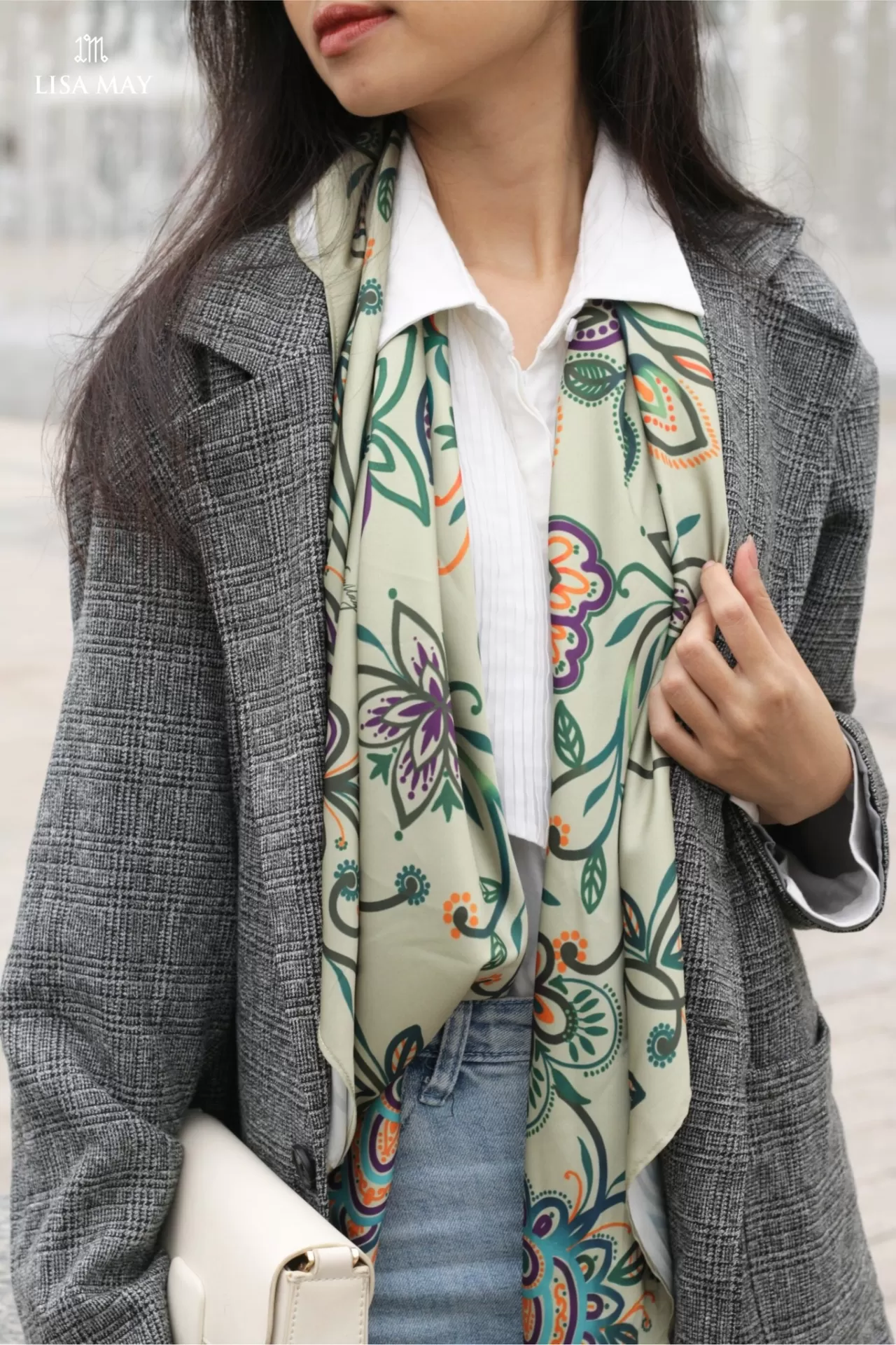 khăn lụa khăn họa tiết botanicky