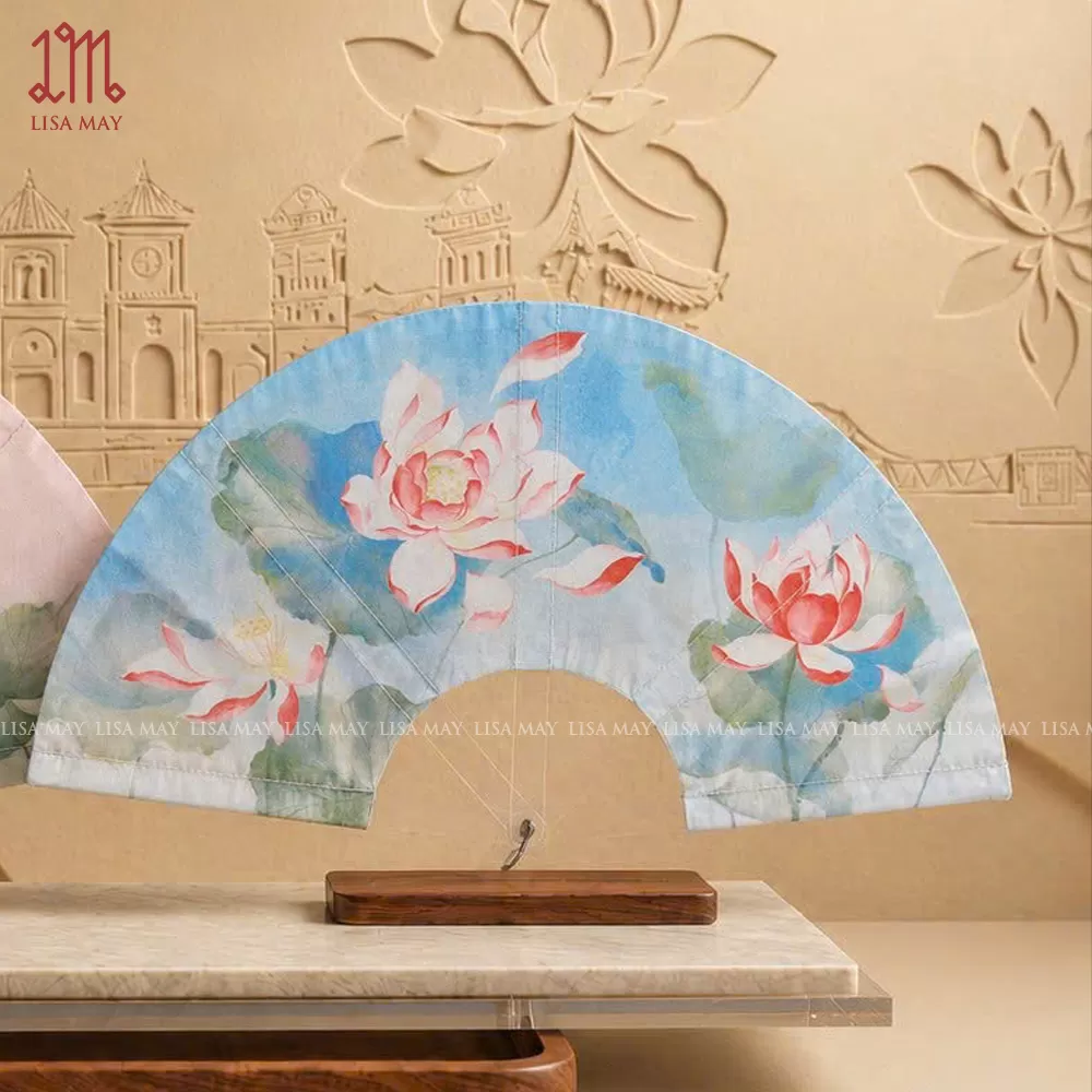 Quạt lụa Élan Hoa Sen