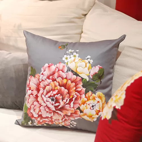 Gối tựa hoa mẫu đơn