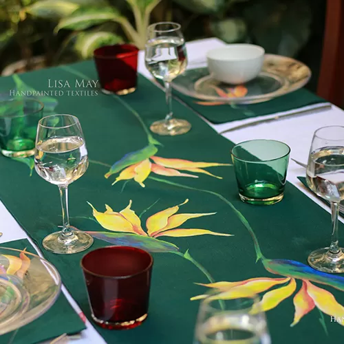 Đồ vải cho bàn ăn hoa thiên điểu