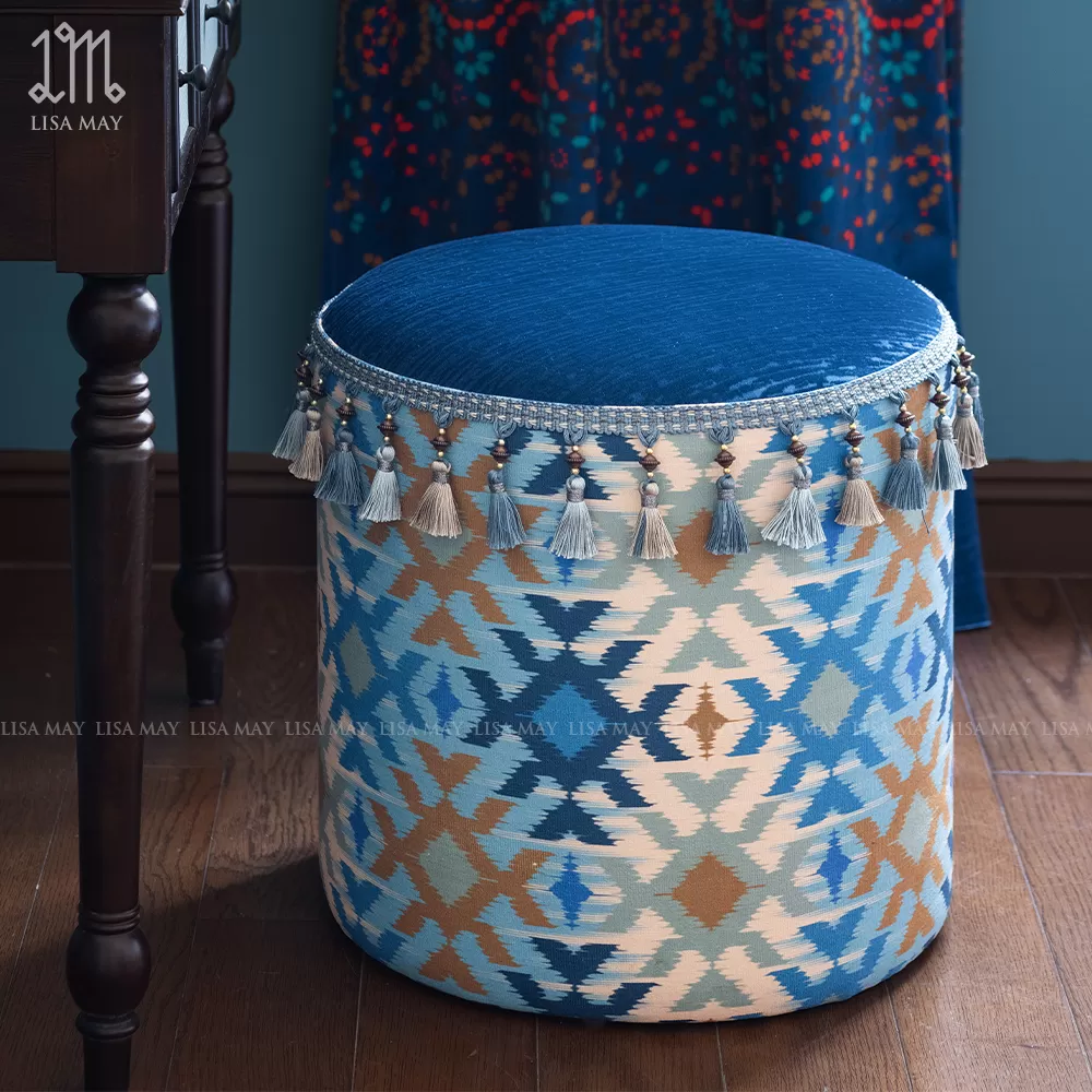 Đôn ghế bọc vải phong cách Boho (DGO-B01)