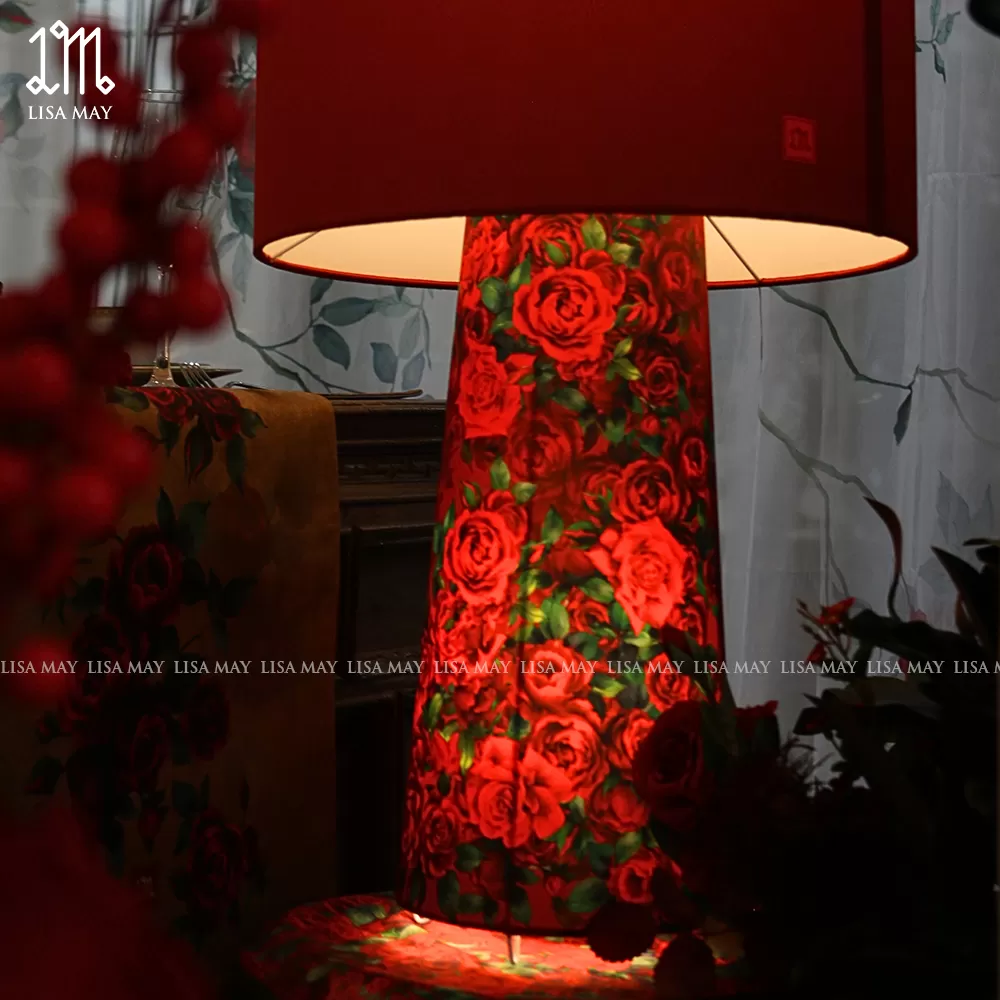 Đèn vải hoa hồng (DDN-HH02)