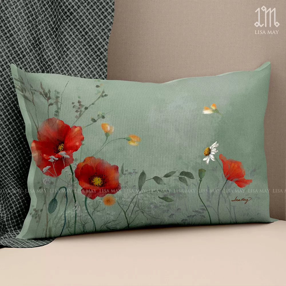 Gối chữ nhật thiết kế họa tiết hoa đồng nội (DG-DN01a)