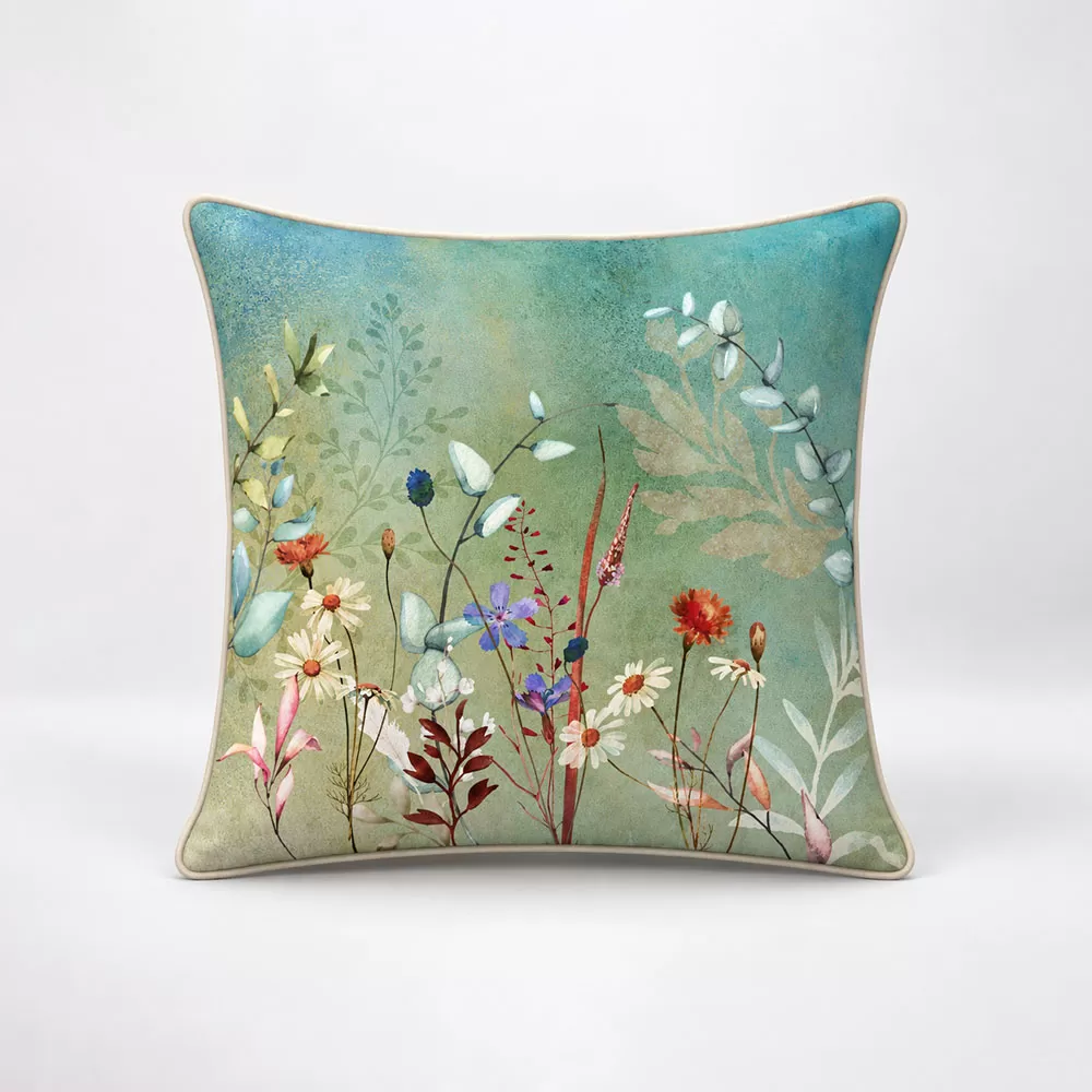 Gối vuông thiết kế họa tiết hoa đồng nội (DG-DN02b)