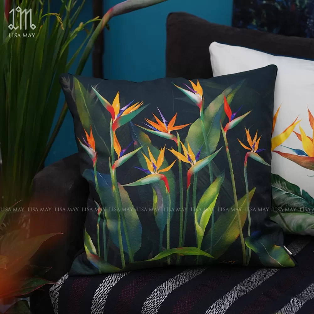 Gối vuông thiết kế họa tiết hoa thiên điểu (DG-TD03a)