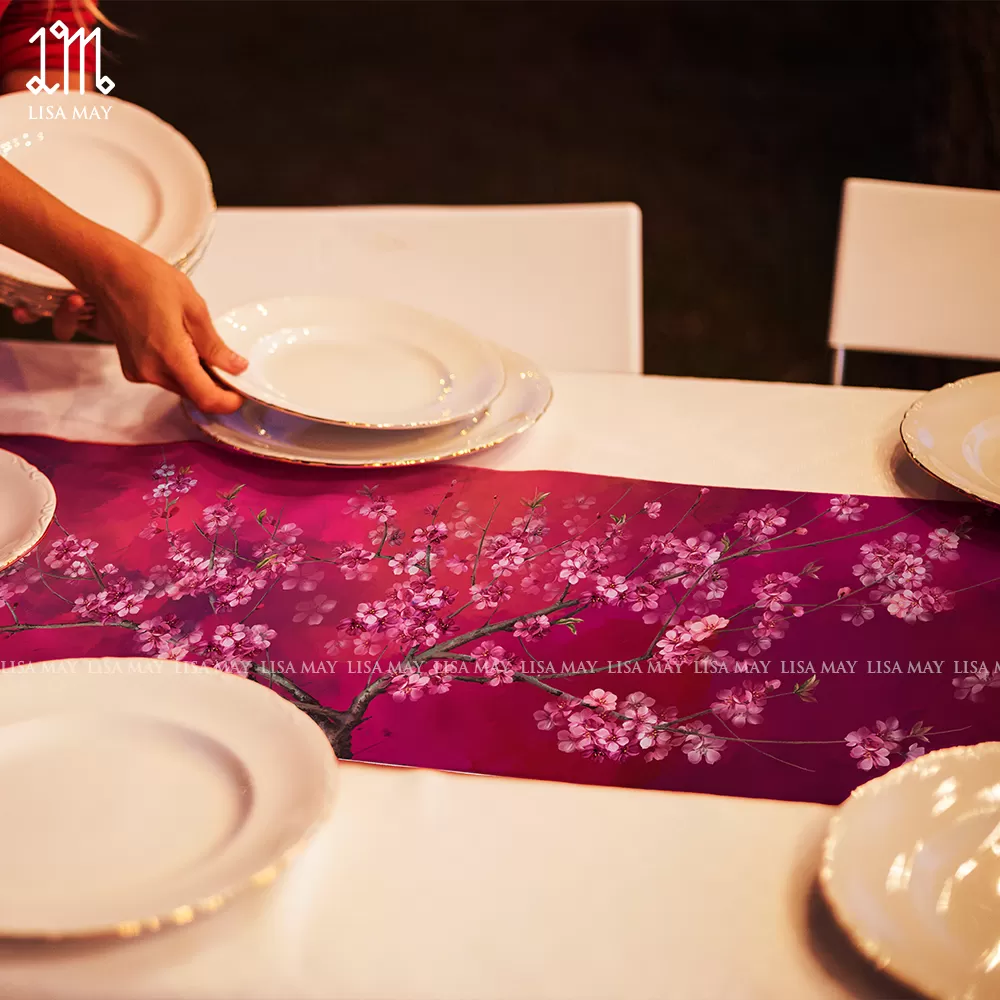 Runner thiết kế họa tiết hoa đào - Runner 