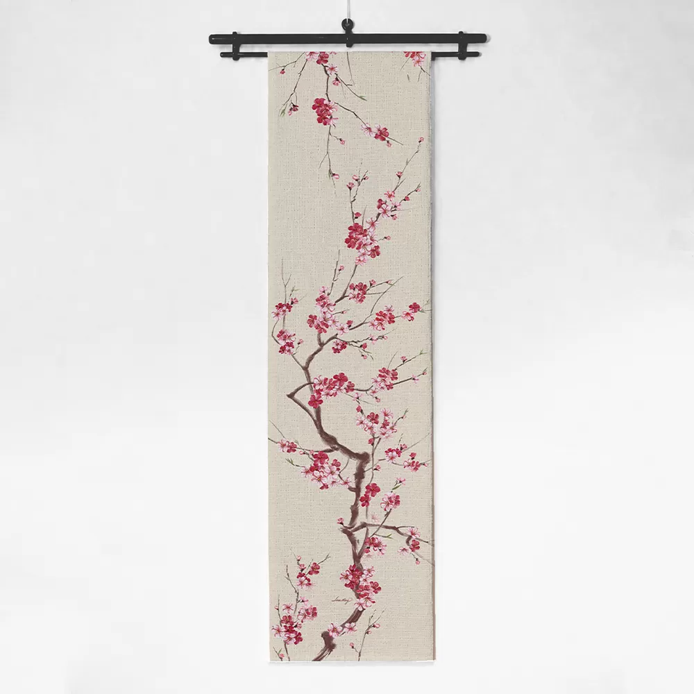 Runner thiết kế họa tiết hoa đào (DR-HD001)
