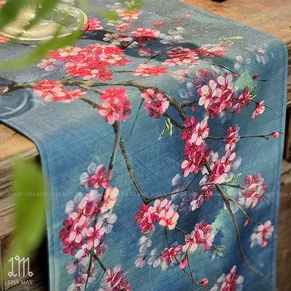 Runner thiết kế họa tiết hoa đào - Runner 