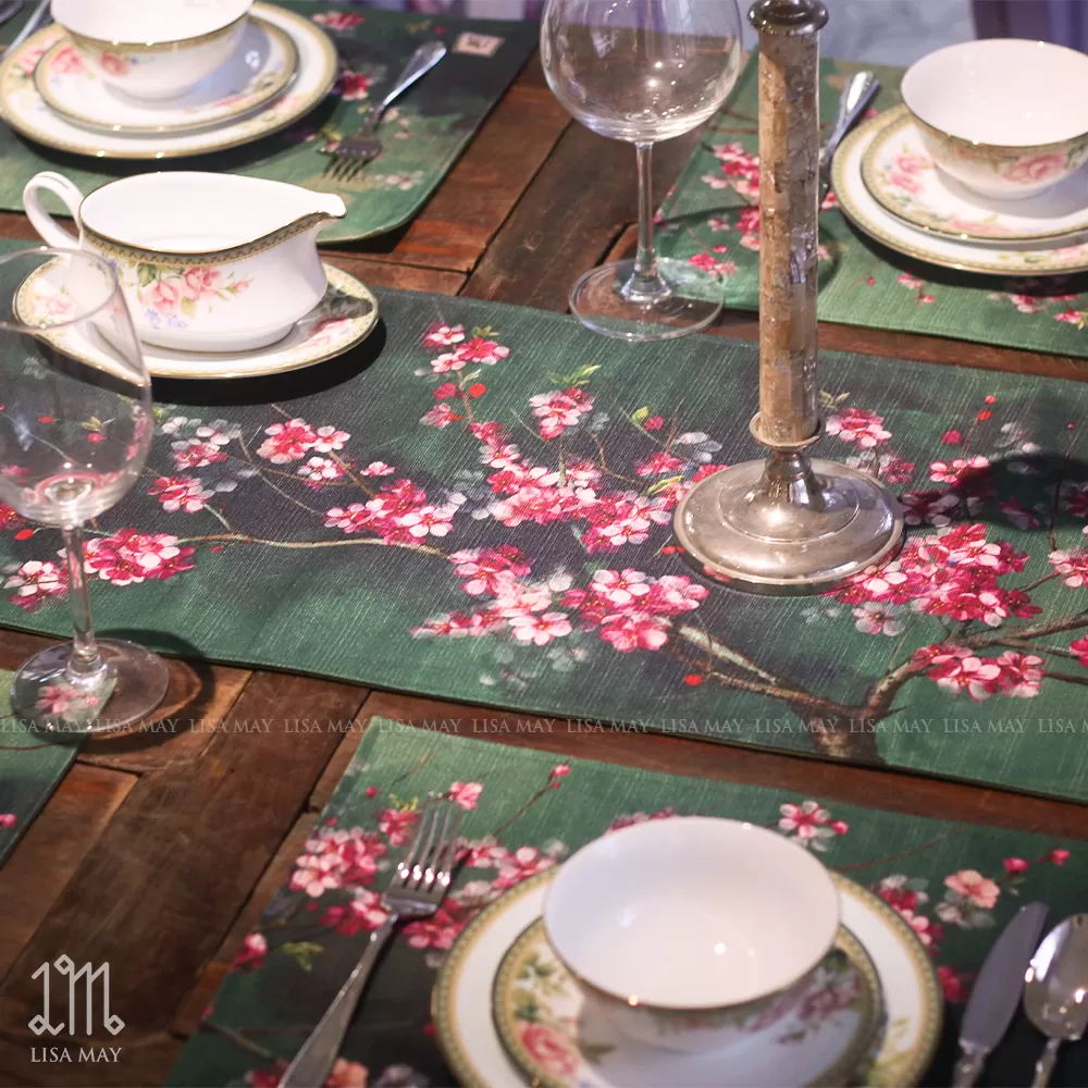 Runner thiết kế họa tiết hoa đào - Runner 