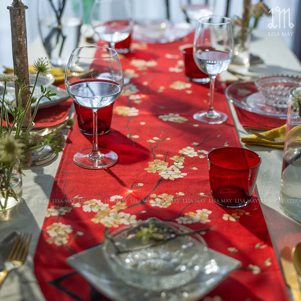 Runner thiết kế họa tiết hoa mai (DR-HDV)