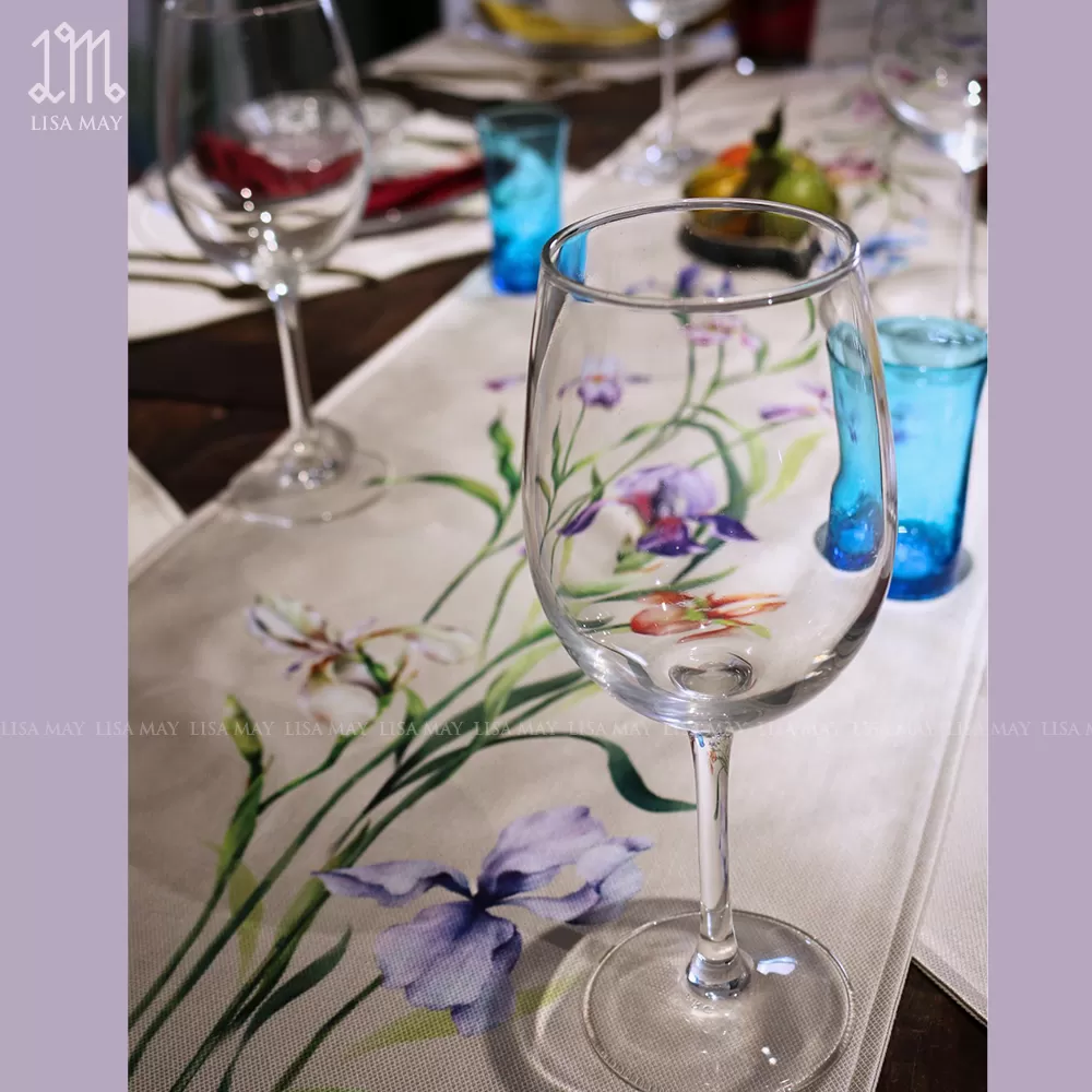 Runner thiết kế họa tiết hoa diên vĩ (DR-DV)