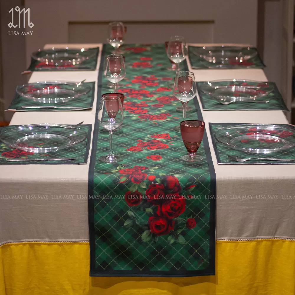 Runner thiết kế họa tiết hoa hồng đỏ (DR-HH013)