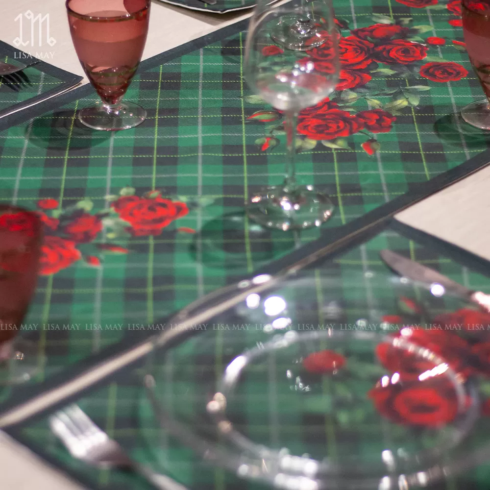 Runner thiết kế họa tiết hoa hồng đỏ (DR-HH013)