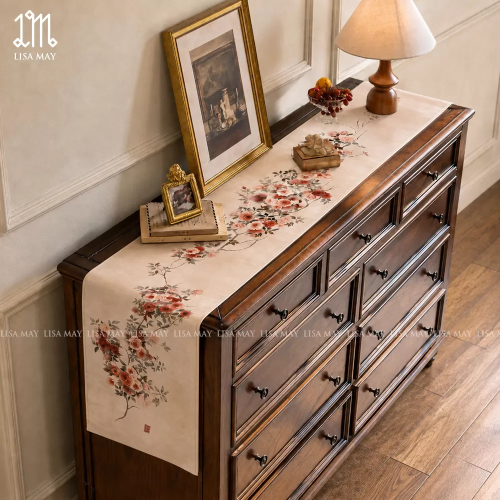 Runner thiết kế họa tiết hoa hồng (DR-HH016)