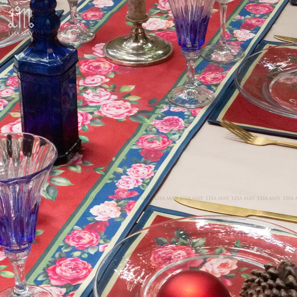 Runner thiết kế họa tiết hoa hồng (DR-HH003)