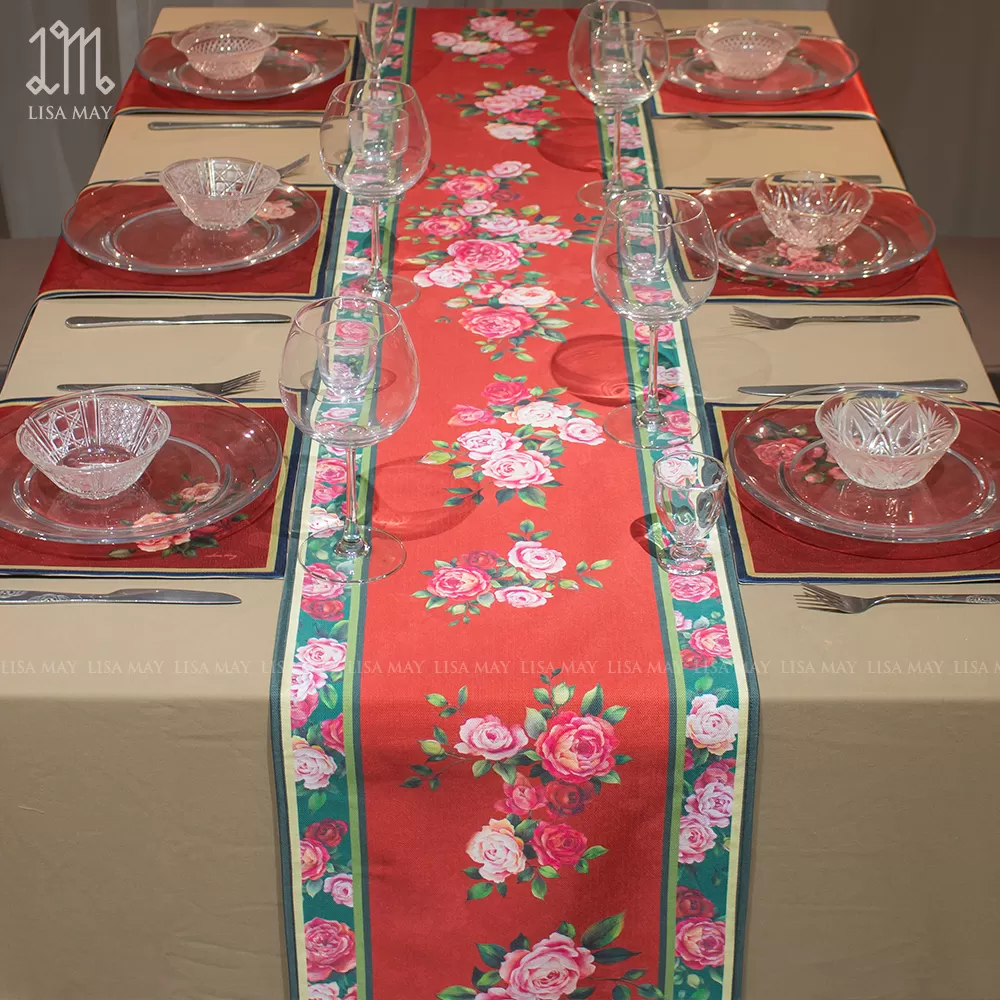 Runner thiết kế họa tiết hoa hồng (DR-HH002)