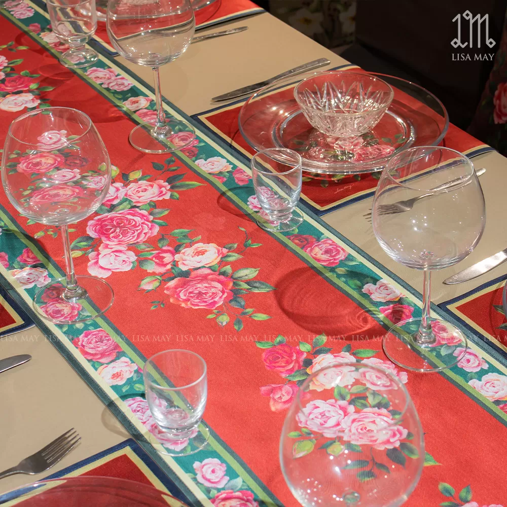 Runner thiết kế họa tiết hoa hồng (DR-HH002)