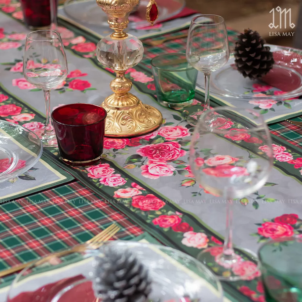 Runner thiết kế họa tiết hoa hồng (DR-HH004)