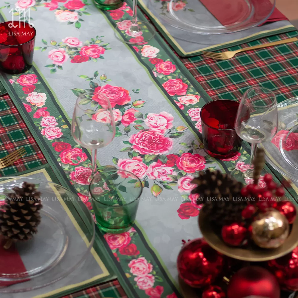 Runner thiết kế họa tiết hoa hồng (DR-HH004)