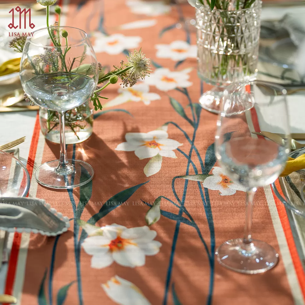 Runner thiết kế họa tiết hoa loa kèn (DR-LK003)