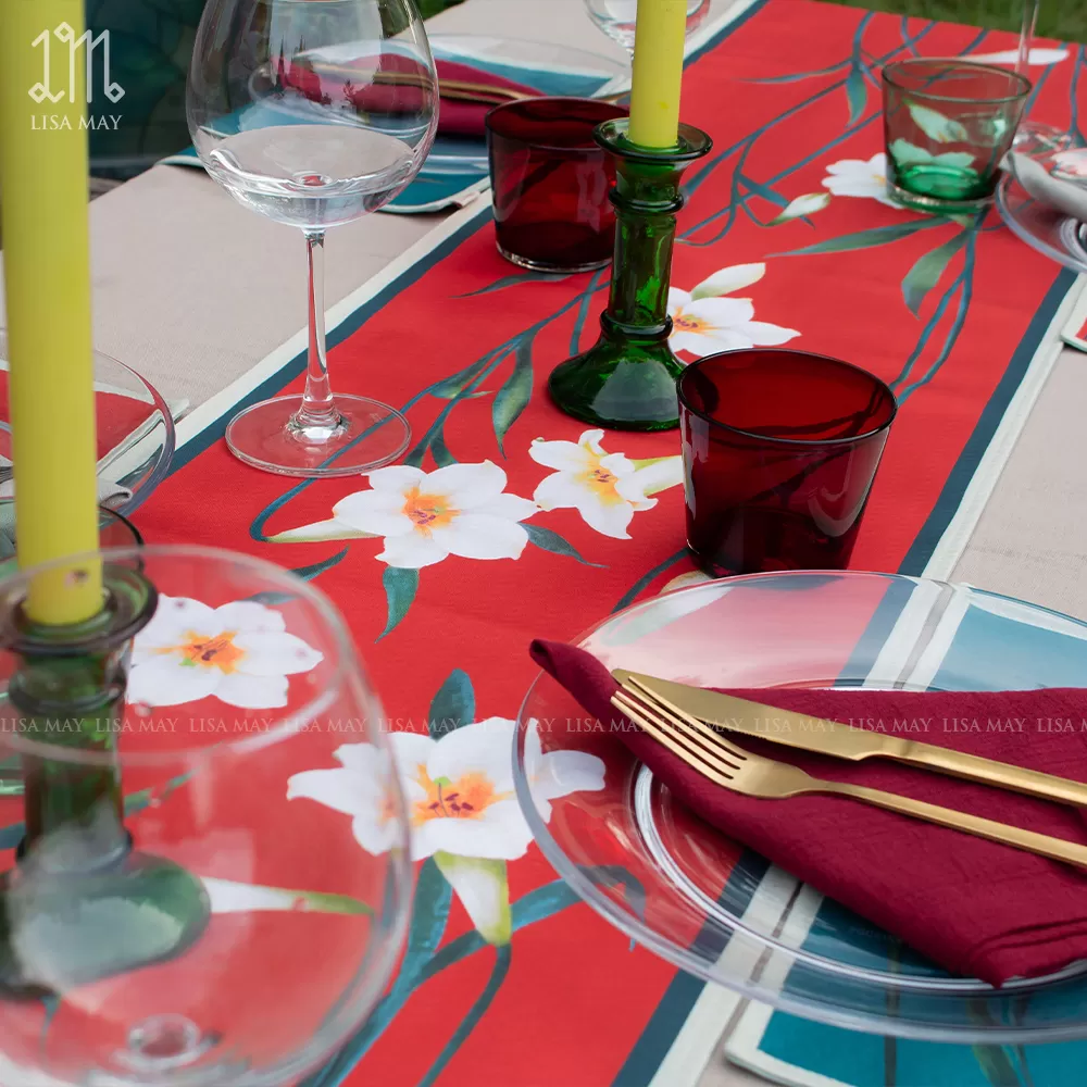 Runner thiết kế họa tiết hoa loa kèn (DR-LK001)