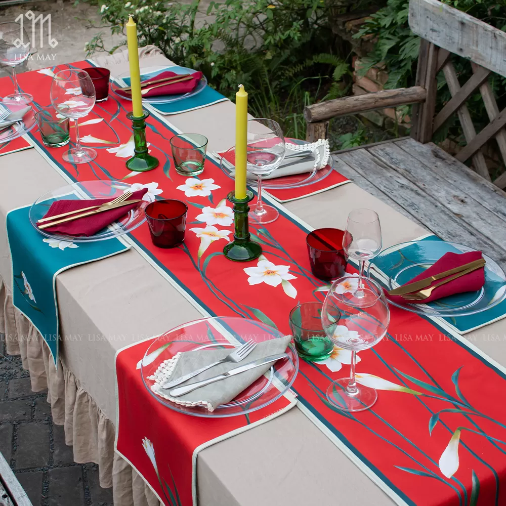 Runner thiết kế họa tiết hoa loa kèn (DR-LK001)