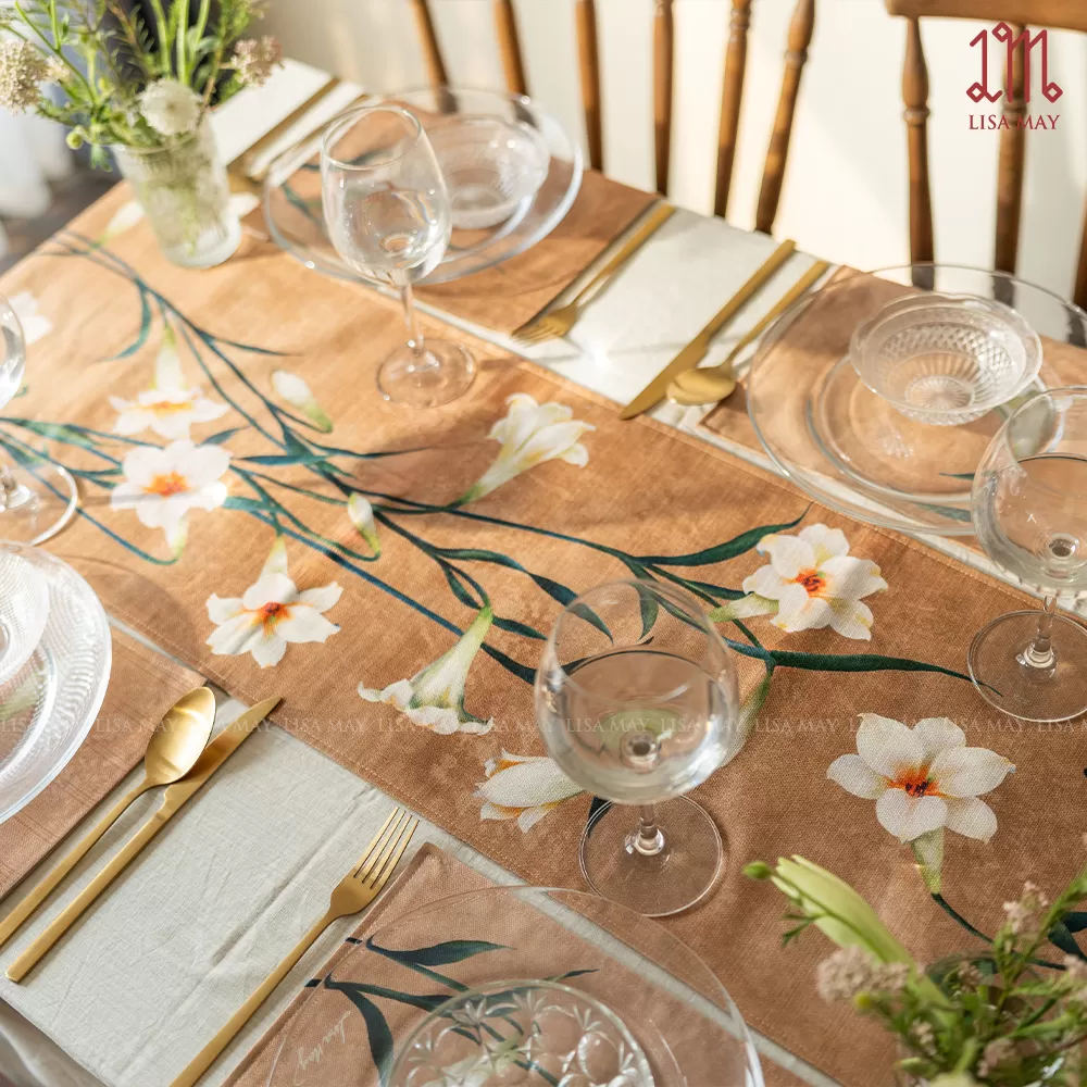 Runner thiết kế họa tiết hoa loa kèn (DR-LK005)