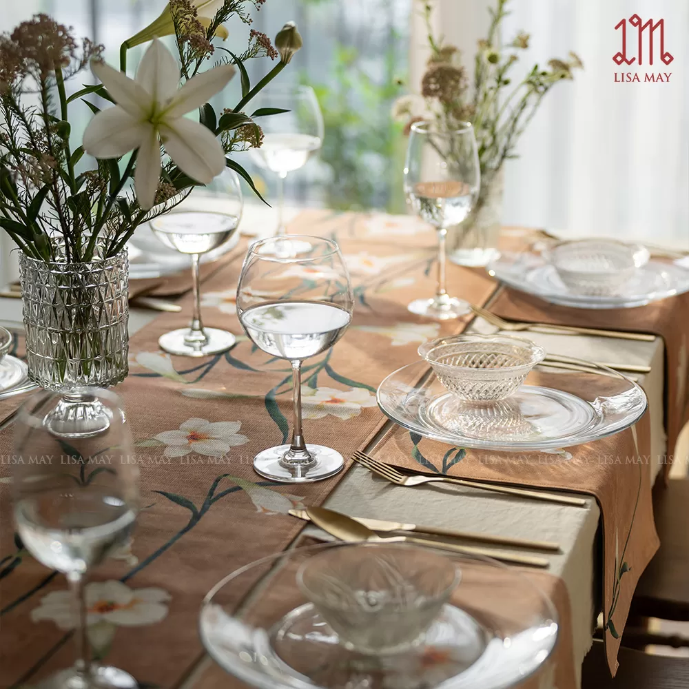 Runner thiết kế họa tiết hoa loa kèn (DR-LK005)