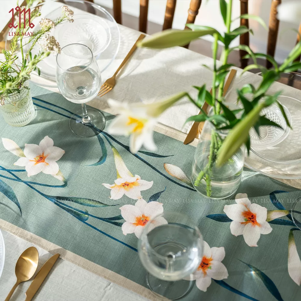 Runner thiết kế họa tiết hoa loa kèn (DR-LK004)