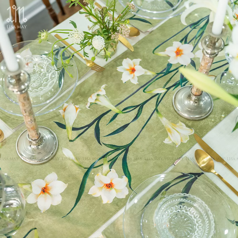 Runner thiết kế họa tiết hoa loa kèn (DR-LK006)