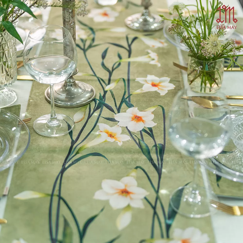 Runner thiết kế họa tiết hoa loa kèn (DR-LK006)