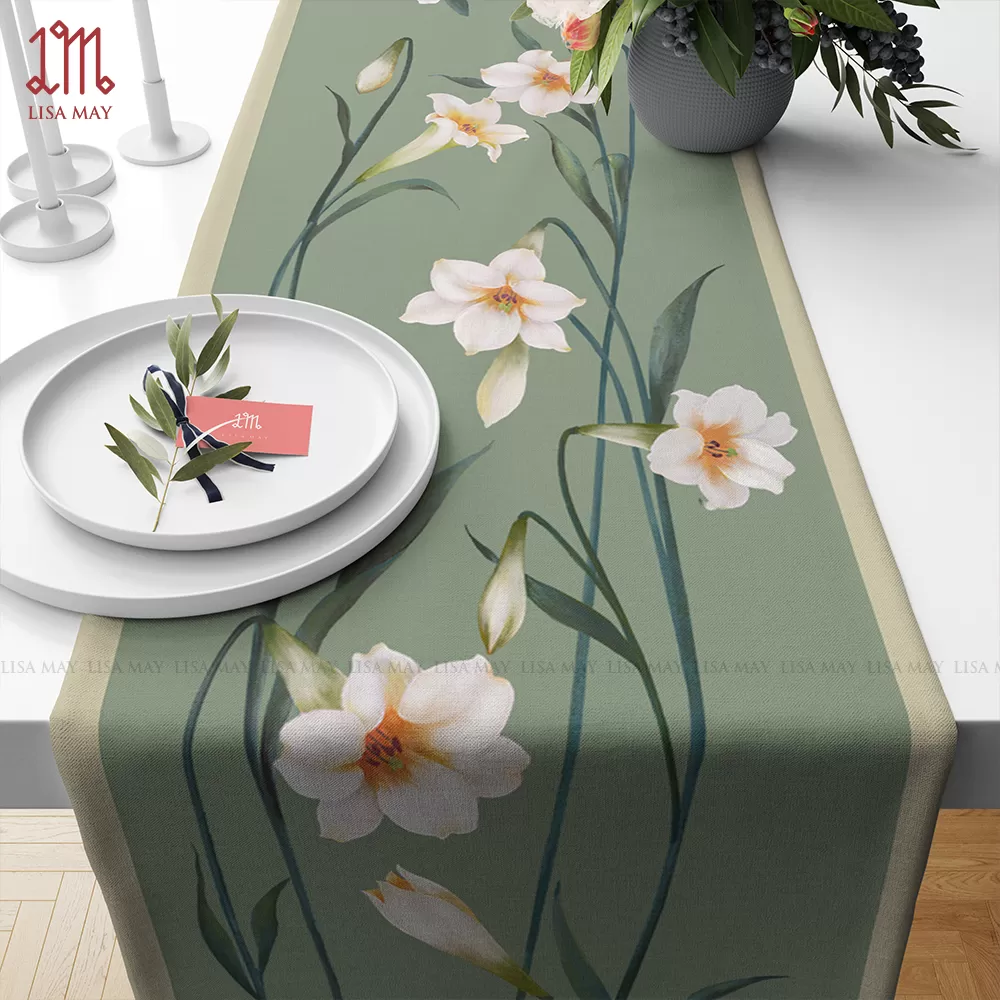 Runner thiết kế họa tiết hoa loa kèn