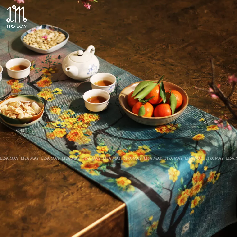 Runner thiết kế họa tiết hoa mai (DR-HM24)