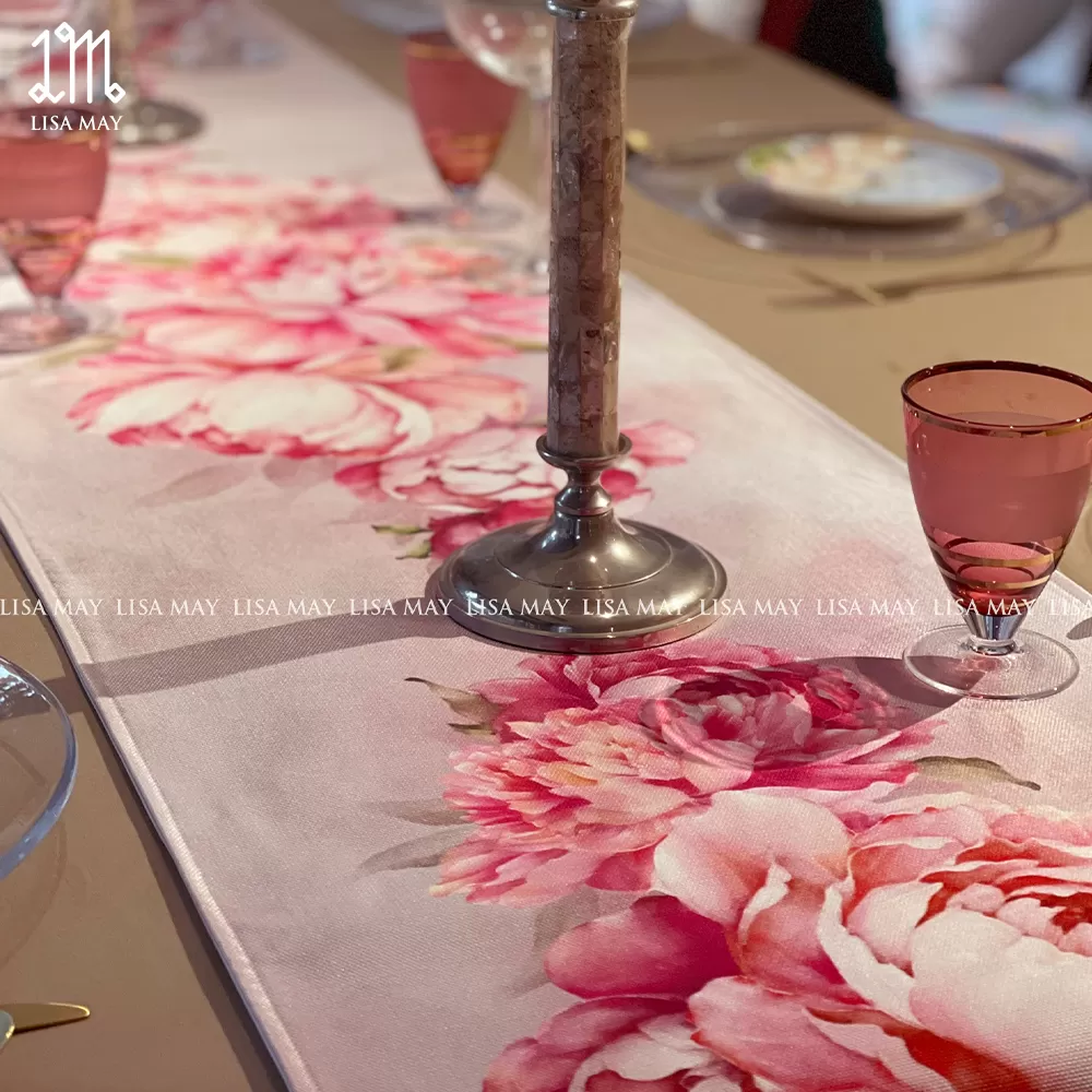 Runner thiết kế họa tiết hoa mẫu đơn (DR-MD01)