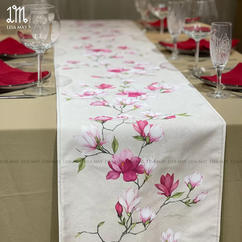 Runner thiết kế họa tiết hoa mộc lan (DR-ML01)