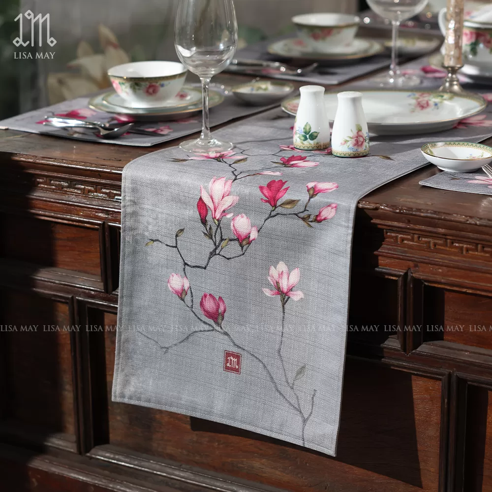 Runner thiết kế họa tiết hoa mộc lan (DR-ML03)