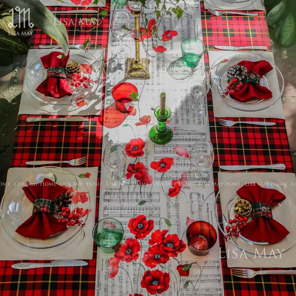 Runner thiết kế họa tiết hoa poppy (DR-PP01)